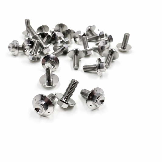 Titanium Hex Head Fender Bolt and Nut Kit (M6 X 1.00 X 14MM)